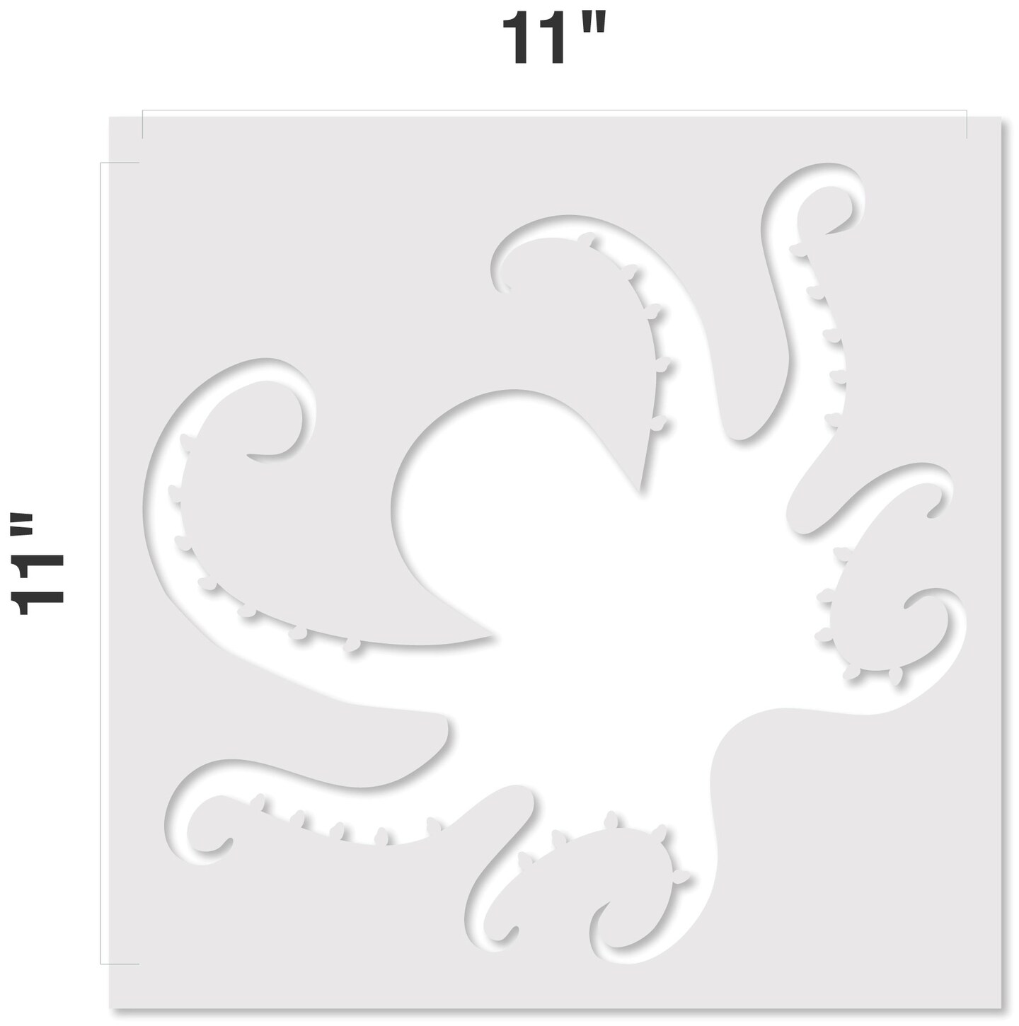 Contemporary Octopus Embossing 12 x 12 Stencil | FS068 by Designer Stencils | Animal &#x26; Nature Stencils | Reusable Stencils for Painting on Wood, Wall, Tile, Canvas, Paper, Fabric, Furniture, Floor | Stencil for Home Makeover | Easy to Use &#x26; Clean
