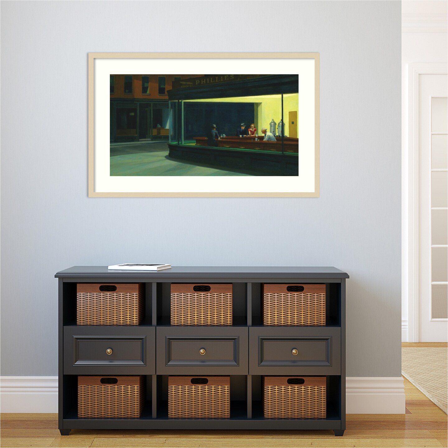 Nighthawks 1942 by Edward Hopper Wood Framed Wall Art Print