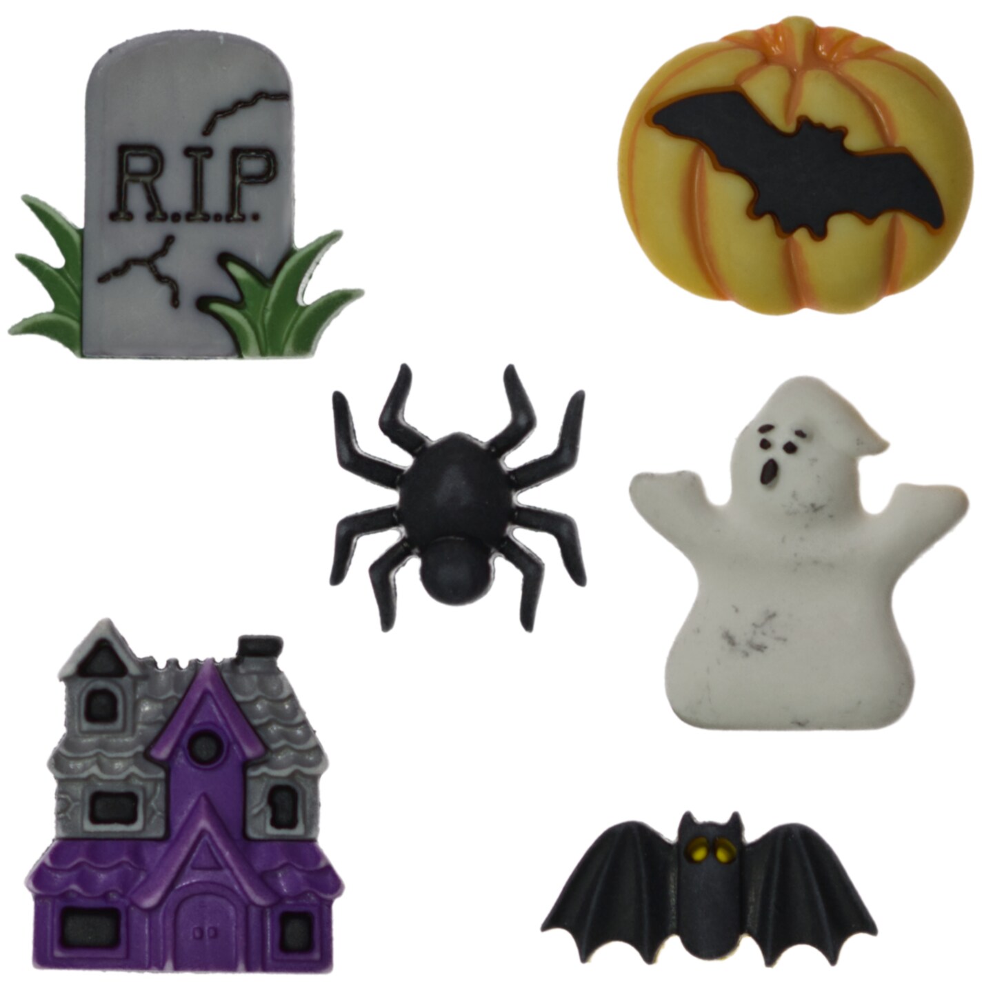 Buttons Galore and More 3D Novelty Buttons – Halloween Button Bundle - 36 Pcs - Halloween Group 6