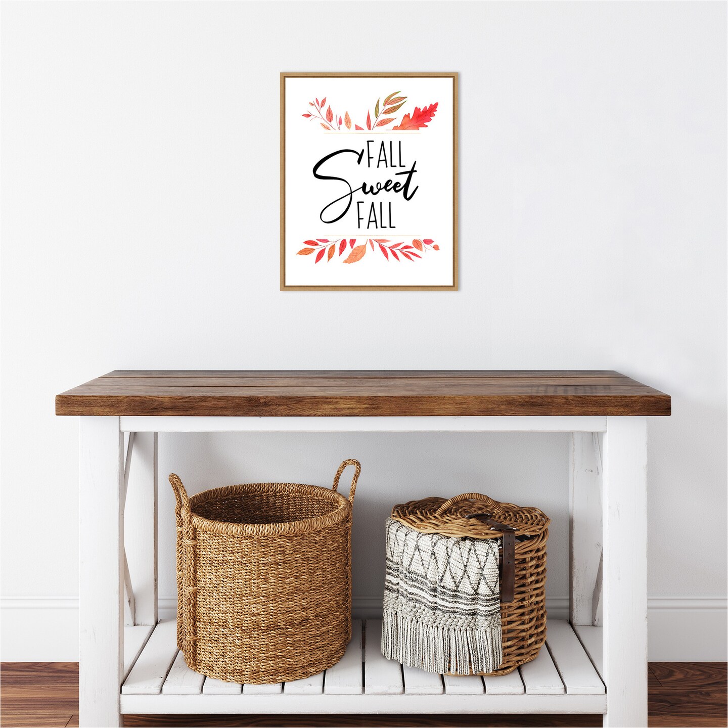 Fall Sweet Fall by Amanti Art Portfolio 16-in. W x 20-in. H. Canvas Wall Art Print Framed in Natural