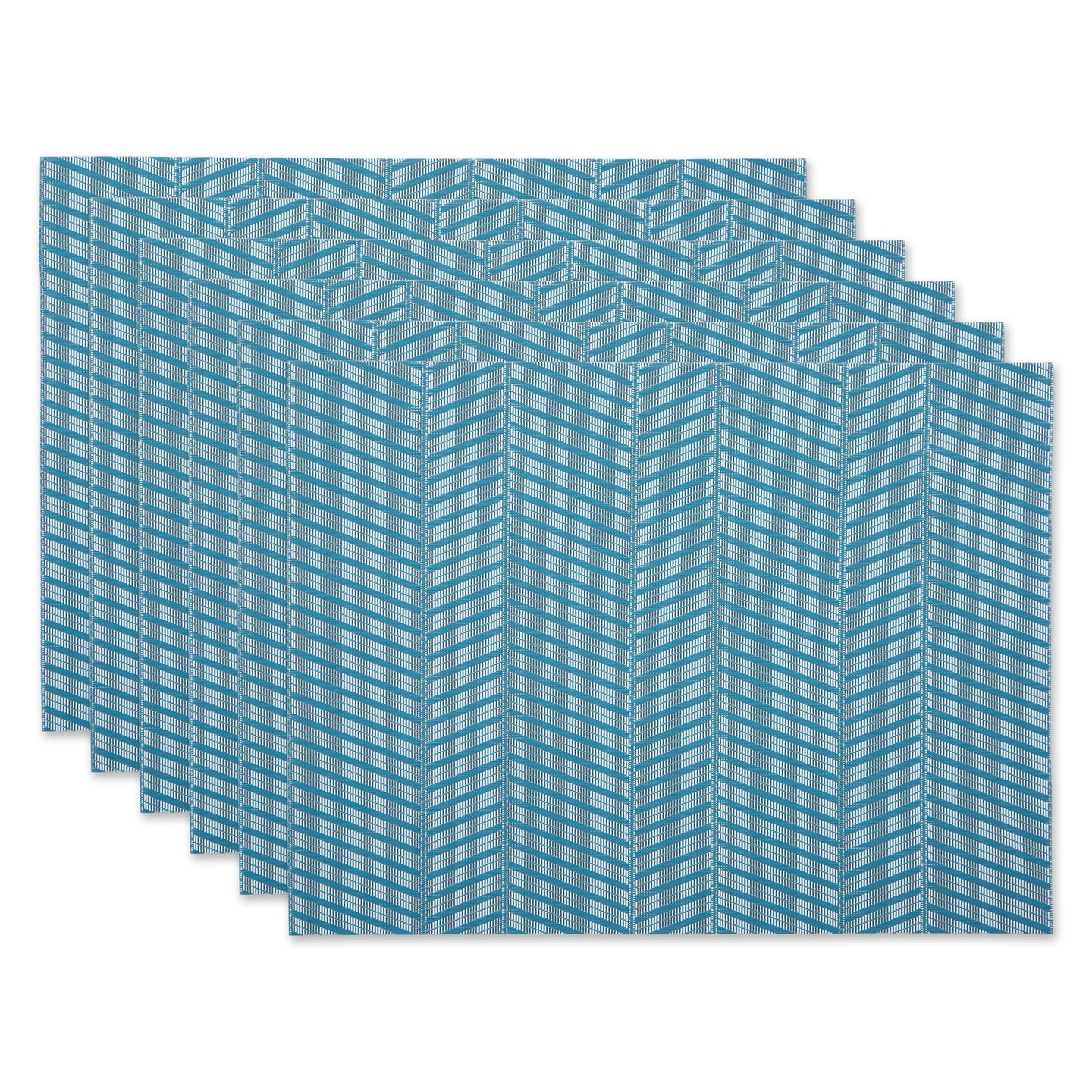 DII Storm Blue Textured Twill Weave Placemat 6 Piece