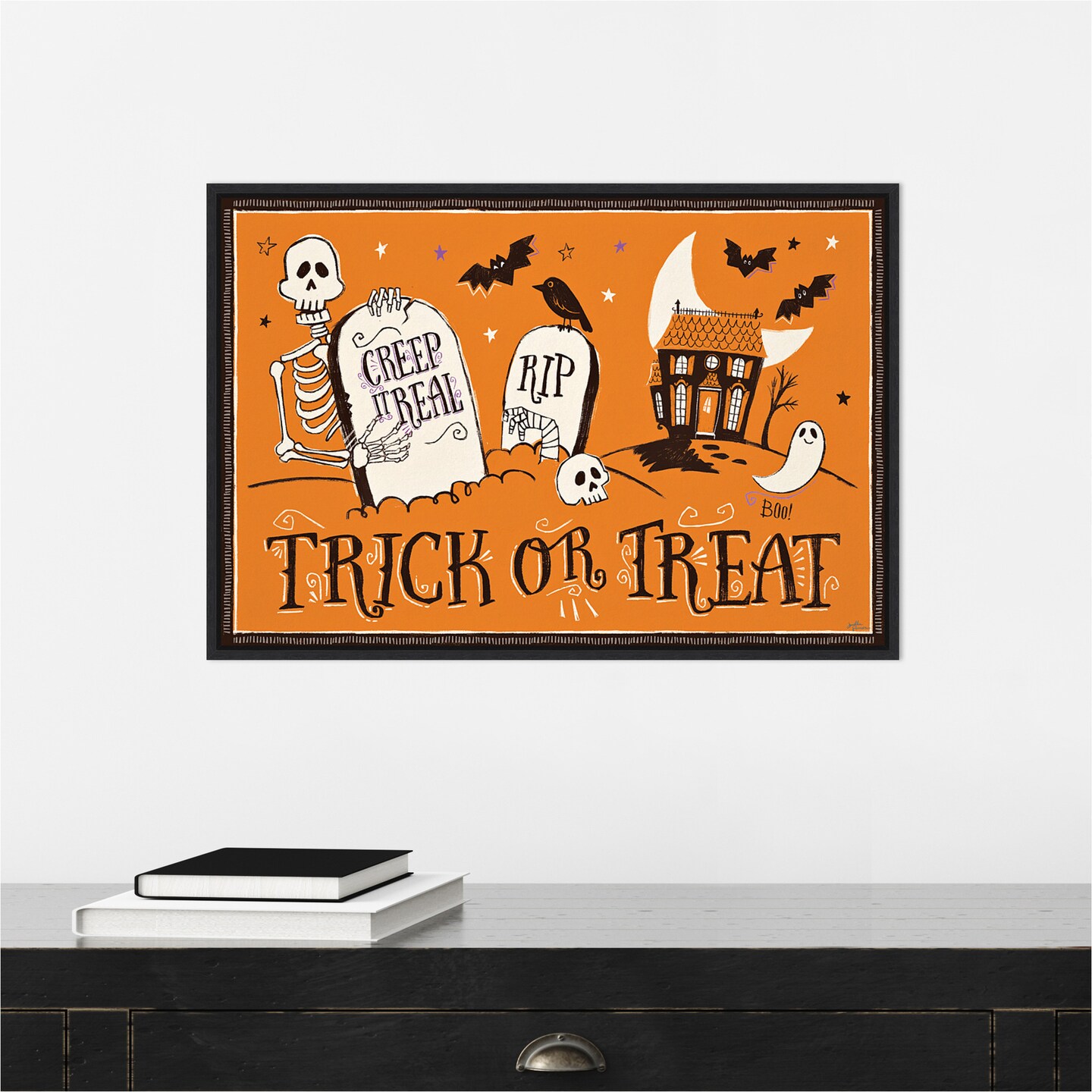 Spooktacular XI by Janelle Penner 23-in. W x 16-in. H. Canvas Wall Art Print Framed in Black