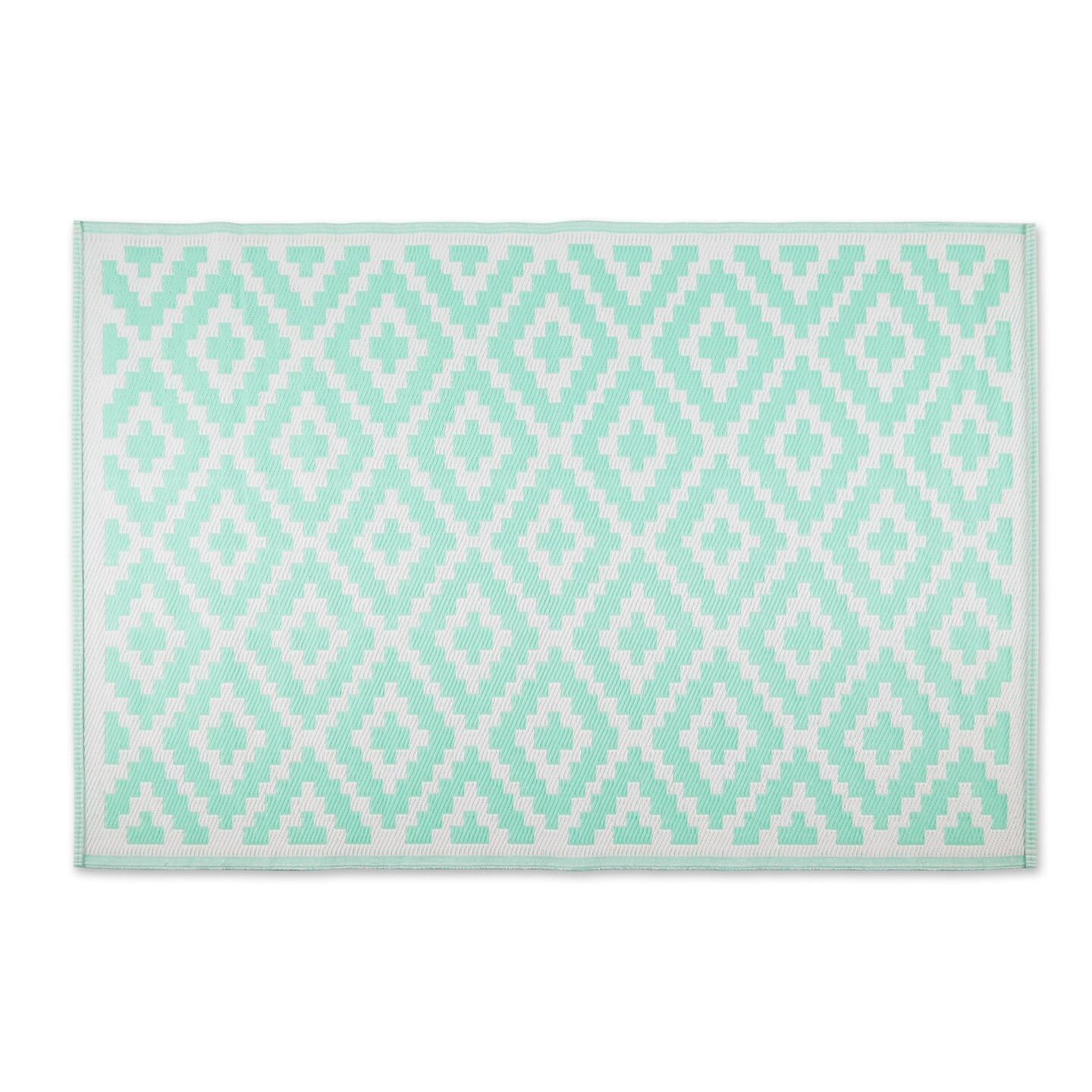 DII Aqua and White Mesa Outdoor Rug 4x6 Ft Michaels