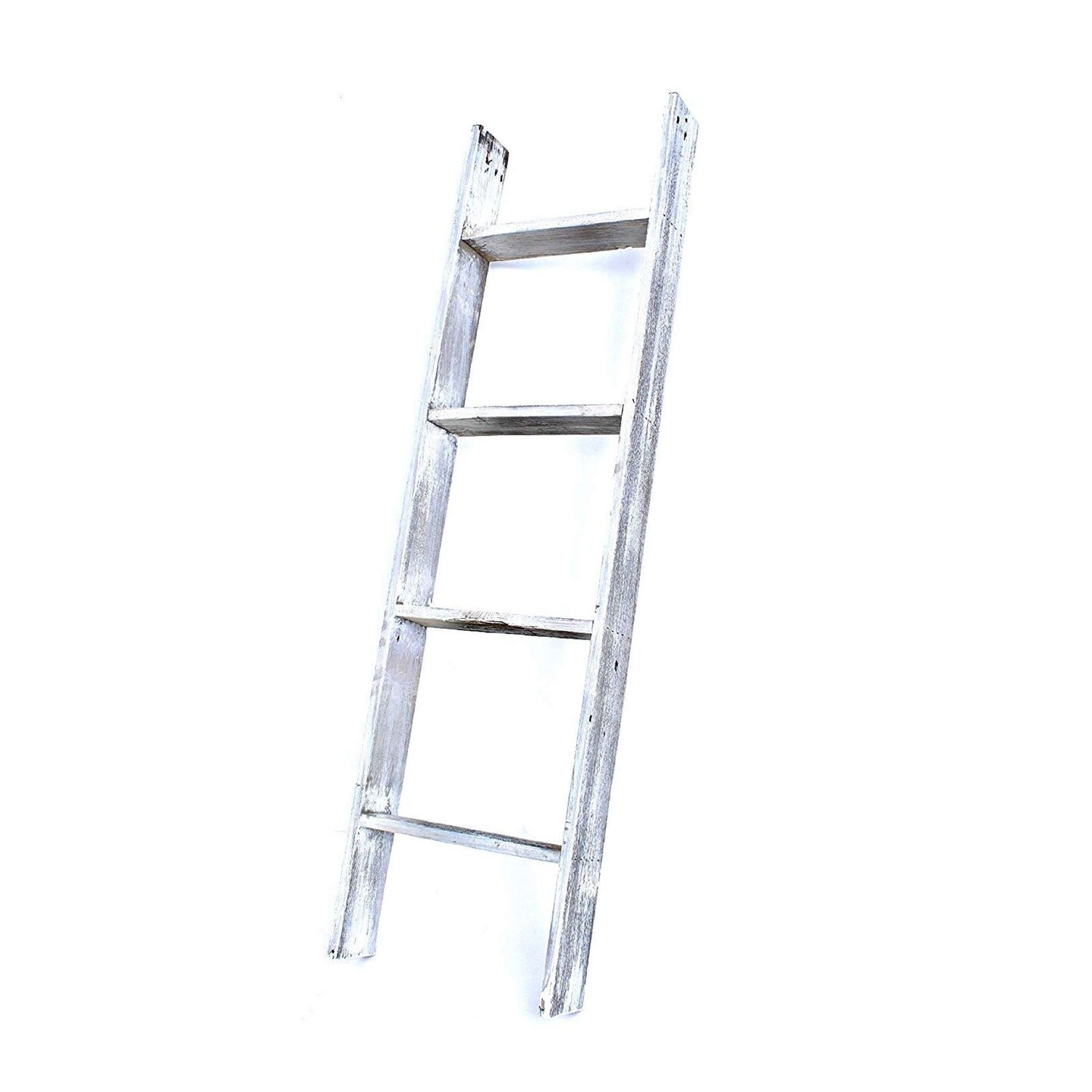 Rustic Farmhouse 4ft Reclaimed Wood Decorative Bookcase Picket Ladder