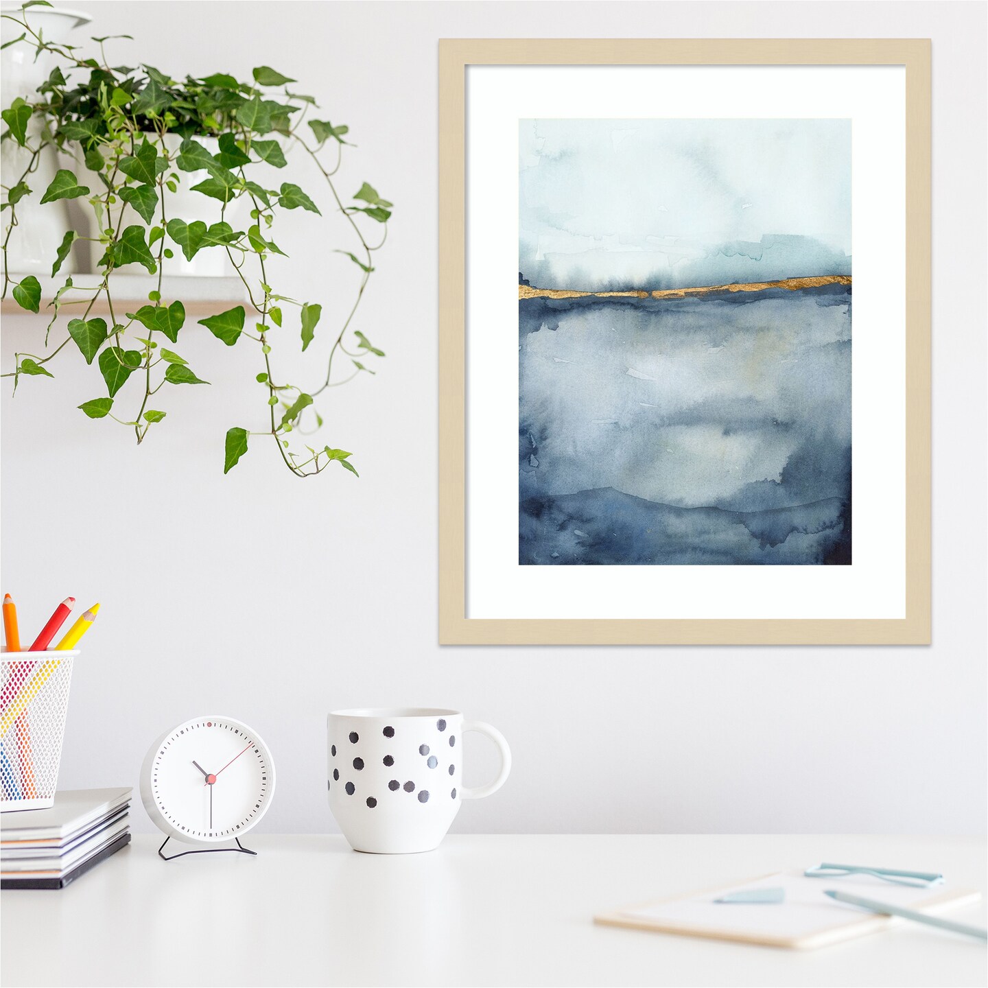 Coastal Horizon II by Victoria Borges Wood Framed Wall Art Print