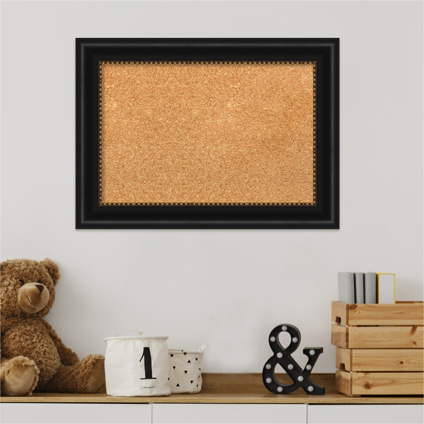 Cork Board, Manhattan Black Frame - Bulletin Board, Organization Board, Pin Board