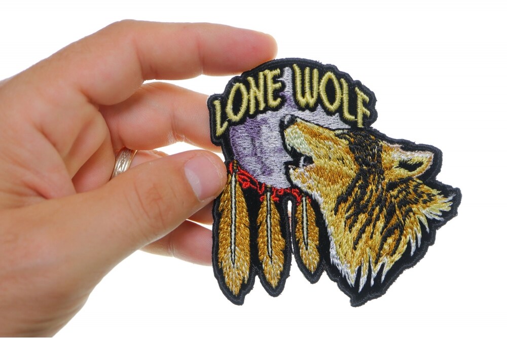 Patch, Embroidered Patch (Iron-On or Sew-On), Lone Wolf Howling At The Moon Nomad, 3.5&#x22; x 3.5&#x22;