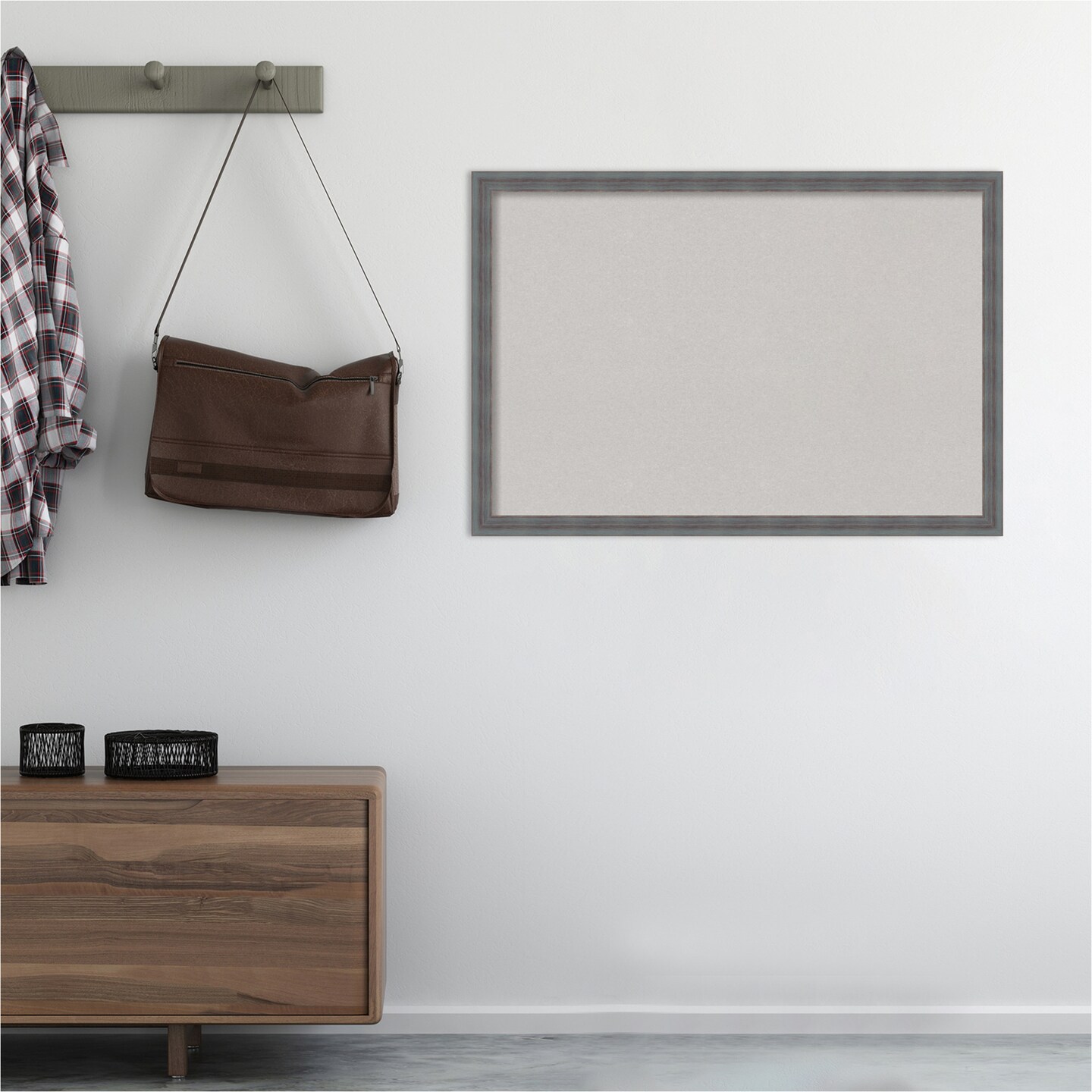 Cork Board, Dixie Blue Grey Rustic Wood Frame - Bulletin Board, Organization Board, Pin Board