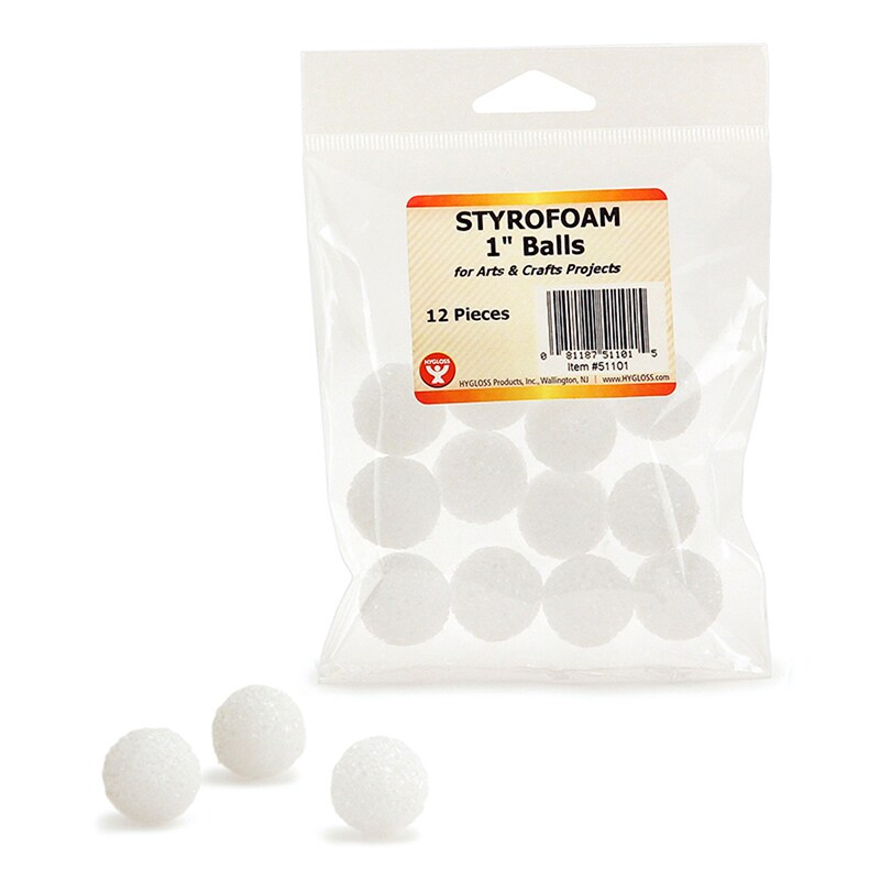 Styrofoam Balls, 1", Pack of 12 Stencils & Forms Michaels