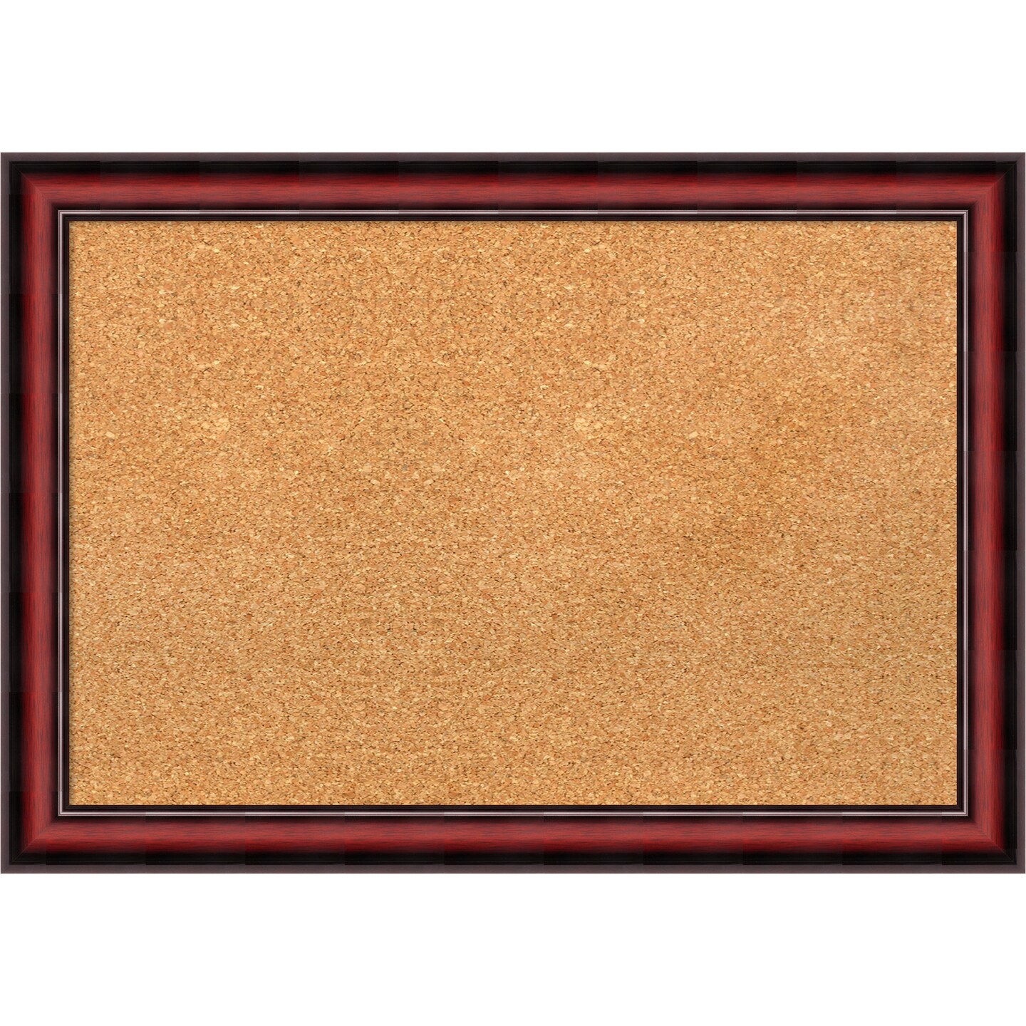 Cork Board, Rubino Cherry Scoop Wood Frame - Bulletin Board, Organization Board, Pin Board