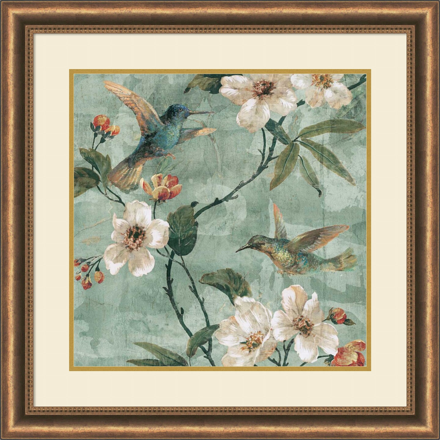 Birds of a Feather II by Renee Campbell Wood Framed Wall Art Print 29 in. W x 29 in. H