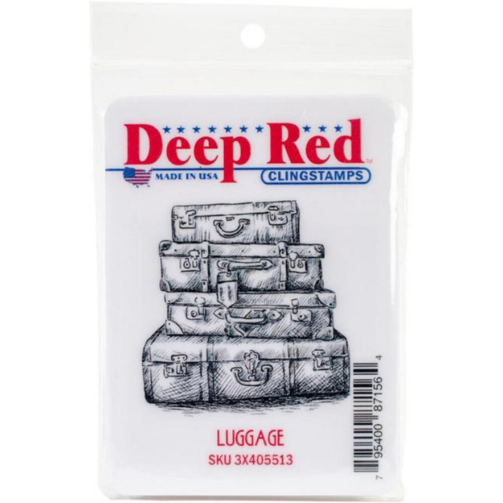 Deep Red Stamps Luggage Rubber Cling Stamp 1.9 x 2 inches