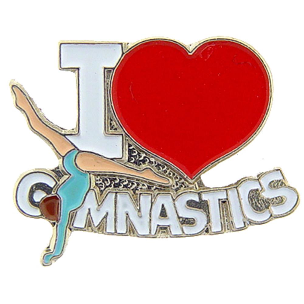 I Love Gymnastics Pin 1&#x22;