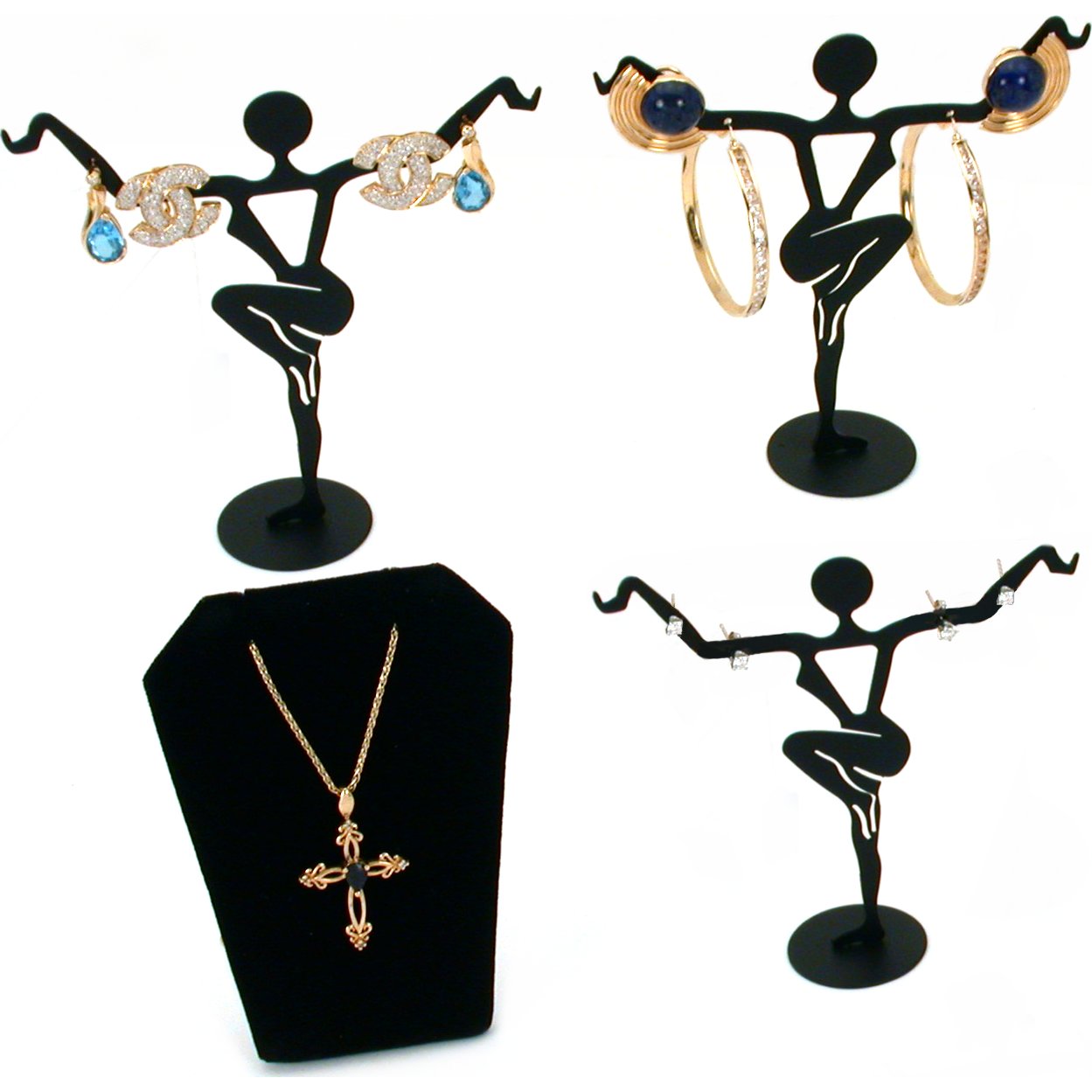 3 Lady Dancers Earring Displays Jewelry Set Free Bonus