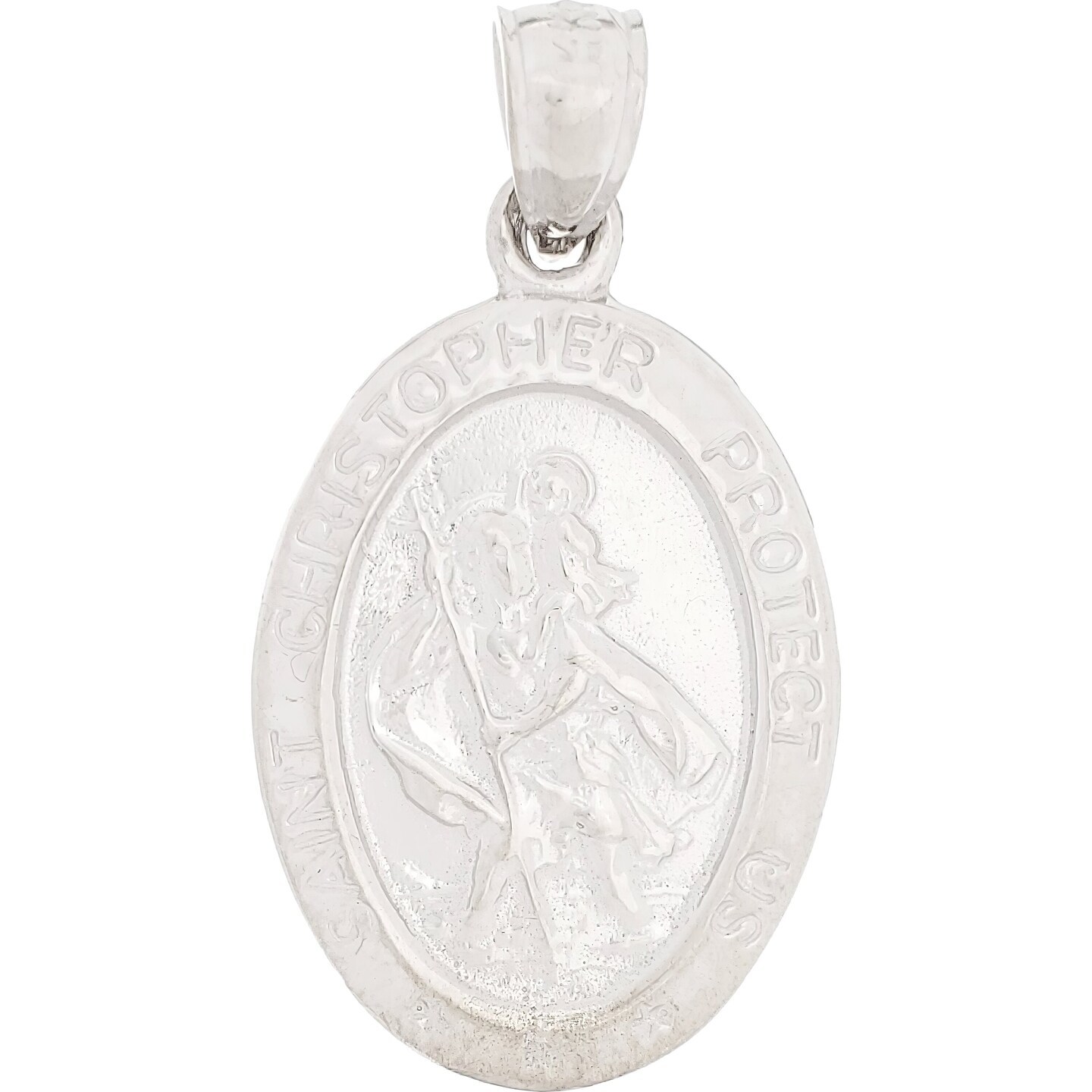 St. Christopher Charm 14k White Gold 23.5mm
