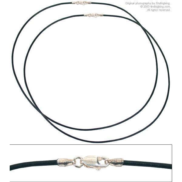 Leather Cord Necklaces Black 18&#x22; 2Pcs