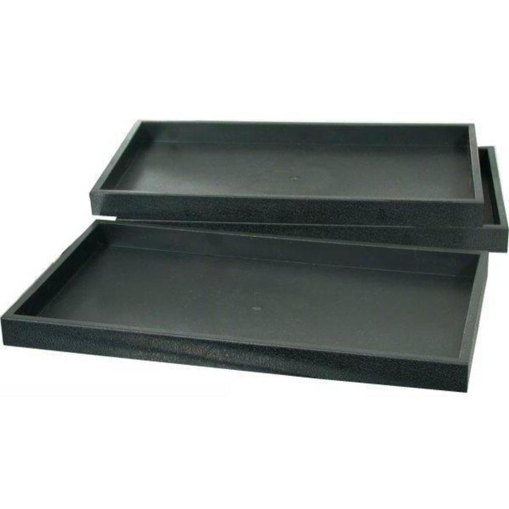 3 Black Plastic Stackable Display Trays Storage Container Units Travel Parts