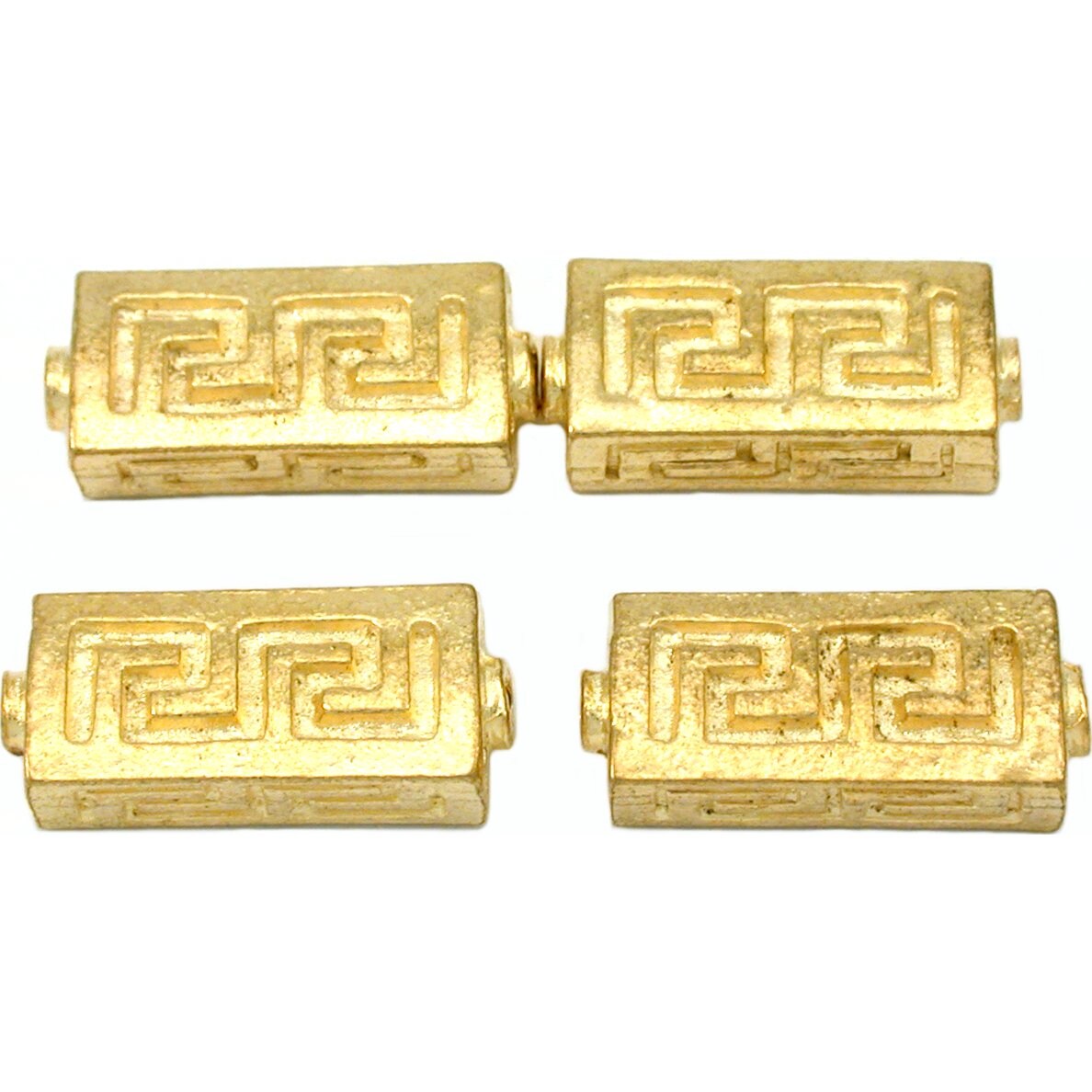 Rectangle Beads Gold Plated Tube Beading 19mm Approx 4