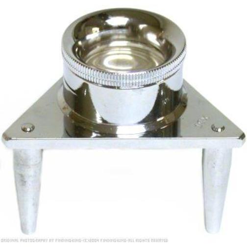 Triangular Chrome Plated Brass Tripod Magnifier With 10X Power