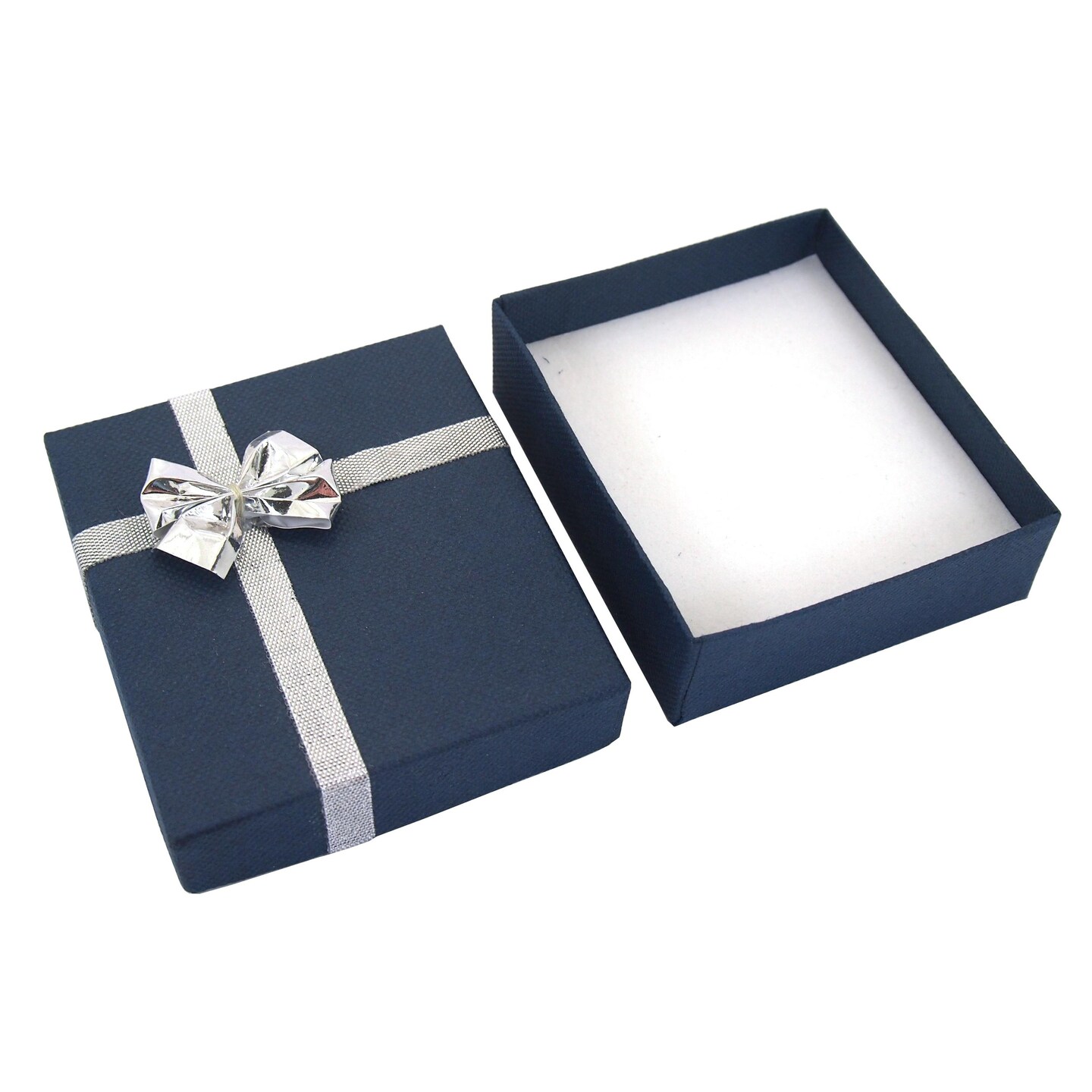 Blue Bow-Tie Jewelry Gift Box Pendant Earrings Showcase Display Kit 12 Pcs