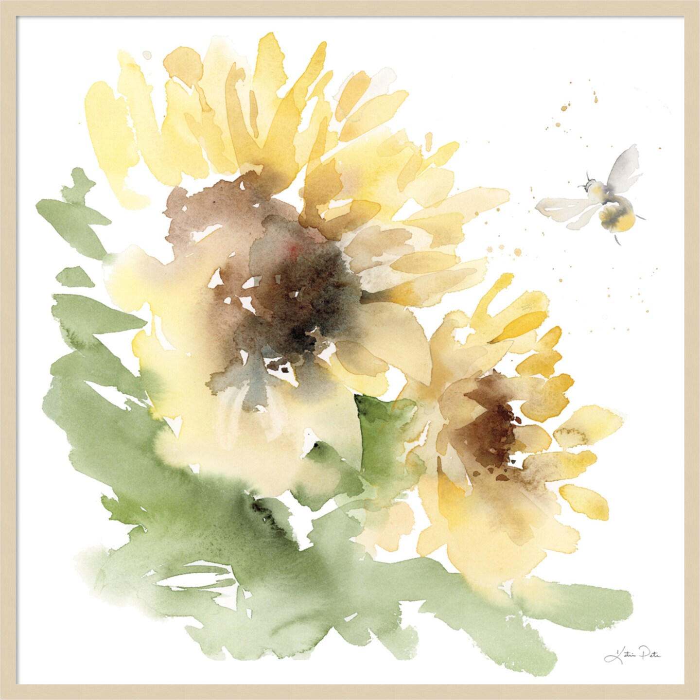 Sunflower Meadow II by Katrina Pete Wood Framed Wall Art Print 41 in. W x 41 in. H