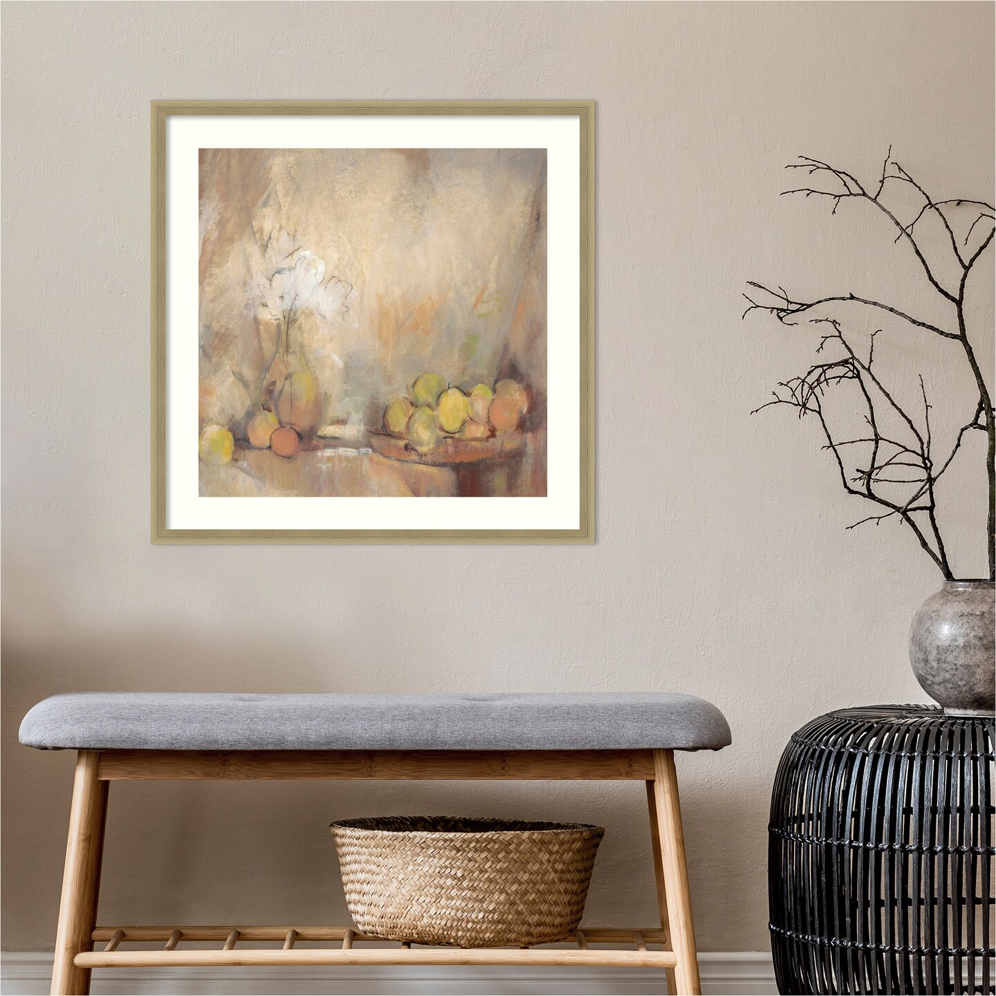 Still Life with Fruit in Study by Tim O&#x27;Toole Wood Framed Wall Art Print
