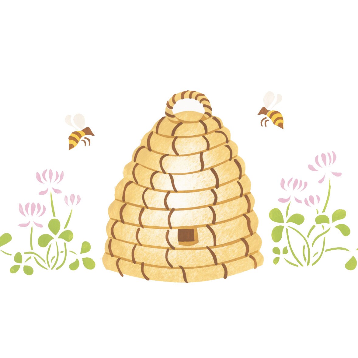 Beehive Wall Stencil | 1071 by Designer Stencils | Animal &#x26; Nature Stencils | Reusable Art Craft Stencils for Painting on Walls, Canvas, Wood | Reusable Plastic Paint Stencil for Home Makeover | Easy to Use &#x26; Clean Art Stencil