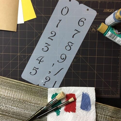 1.25-Inch Contemporary Numbers Cake Stencils | C138 by Designer Stencils | Cake Decorating Tools | Baking Stencils for Royal Icing, Airbrush, Dusting Powder | Reusable Plastic Food Grade Stencil for Cakes | Easy to Use & Clean Cake Stencil