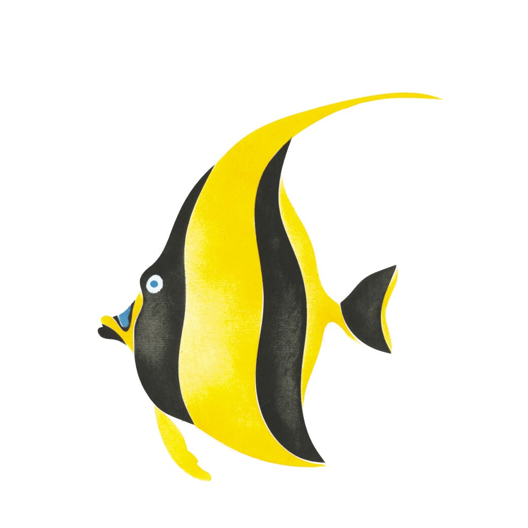 Moorish Idol Fish Wall Stencil | 1117 by Designer Stencils | Animal &#x26; Nature Stencils | Reusable Art Craft Stencils for Painting on Walls, Canvas, Wood | Reusable Plastic Paint Stencil for Home Makeover | Easy to Use &#x26; Clean Art Stencil