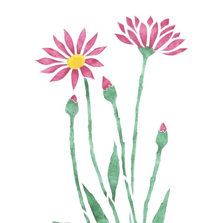 Immortelle Flower Wall Stencil | 2057 by Designer Stencils | Reusable Art Craft Stencils for Painting on Walls, Canvas, Wood |