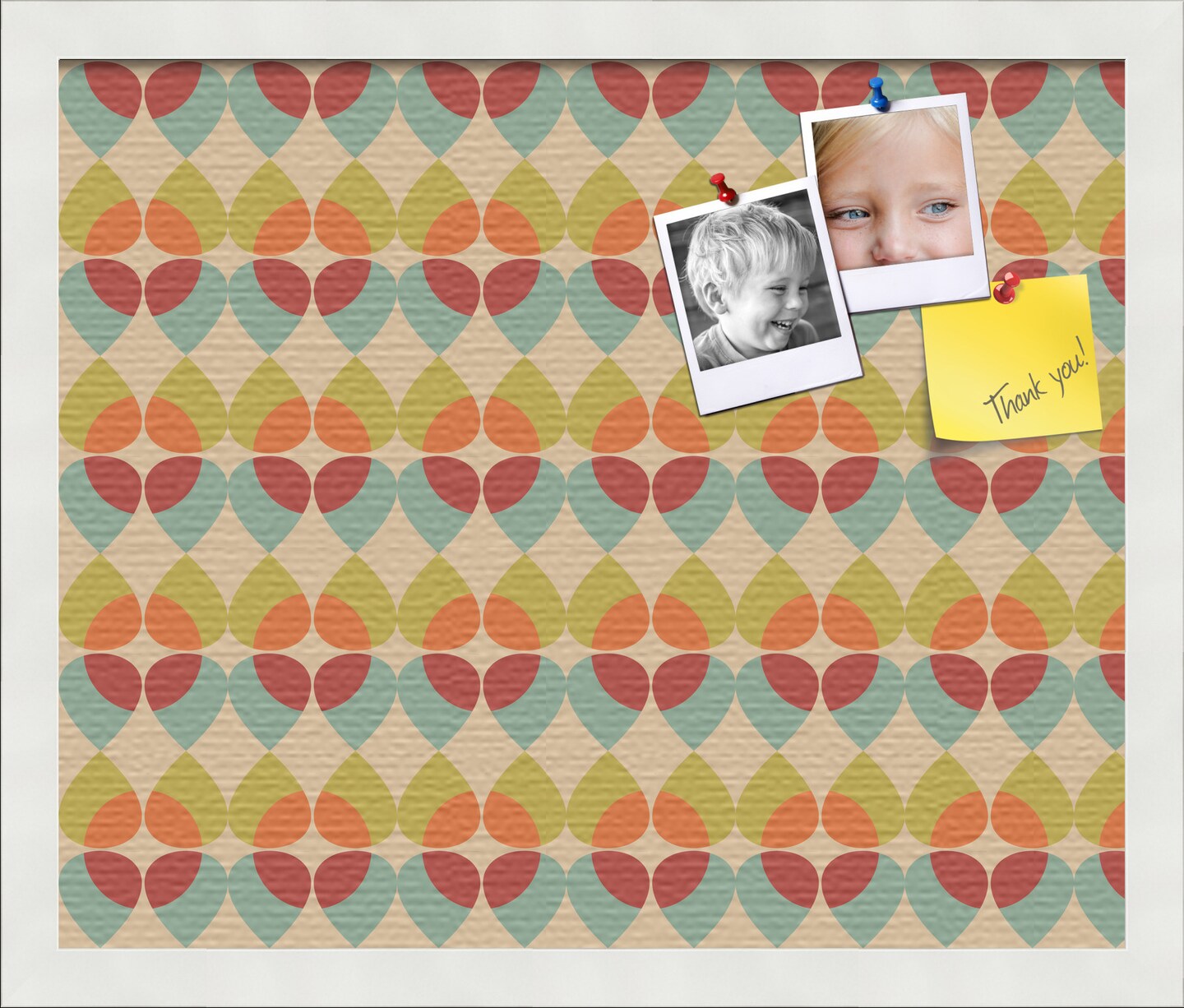 PinPix Custom Bulletin Board Kaliedescope Poster Board Has a Fabric