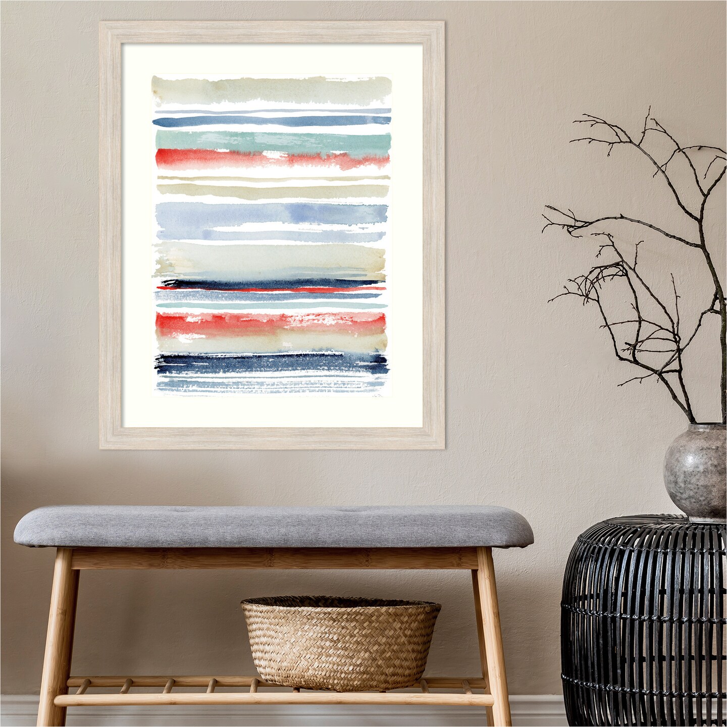 Nautical Stripes by Katrina Pete Wood Framed Wall Art Print