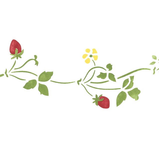 Small Strawberry Vine Wall Stencil Border | 1485 by Designer Stencils |