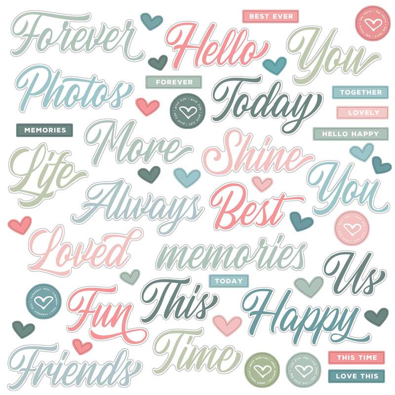 Vintage Artistry Tranquility Chipboard Words - 49 and Market