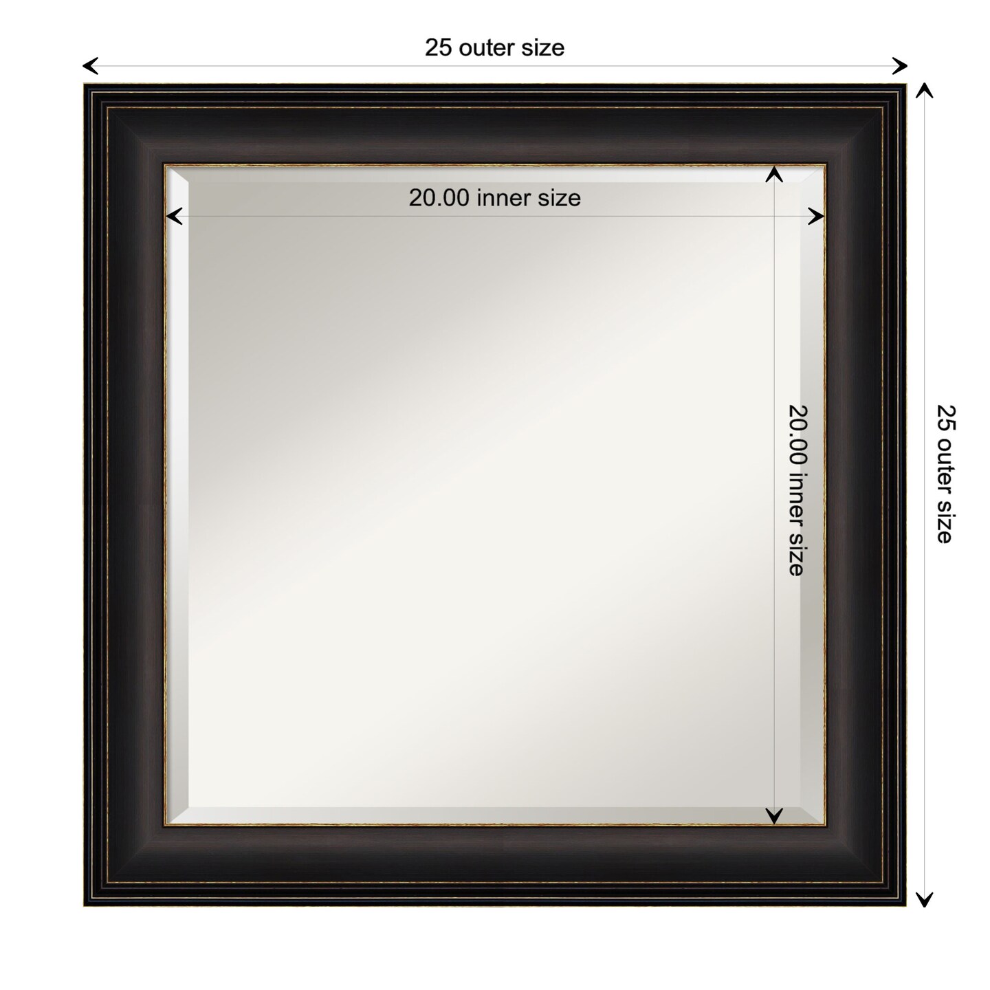 Beveled Bathroom Wall Mirror, Trio Oil Rubbed Bronze Frame Mirrors