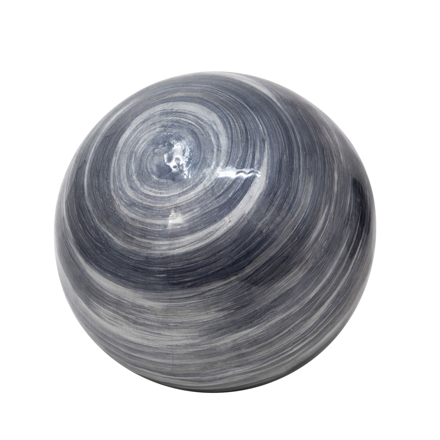 Kingston Living Set of 3 Blue and Gray Solid Spherical Orbs Tabletop