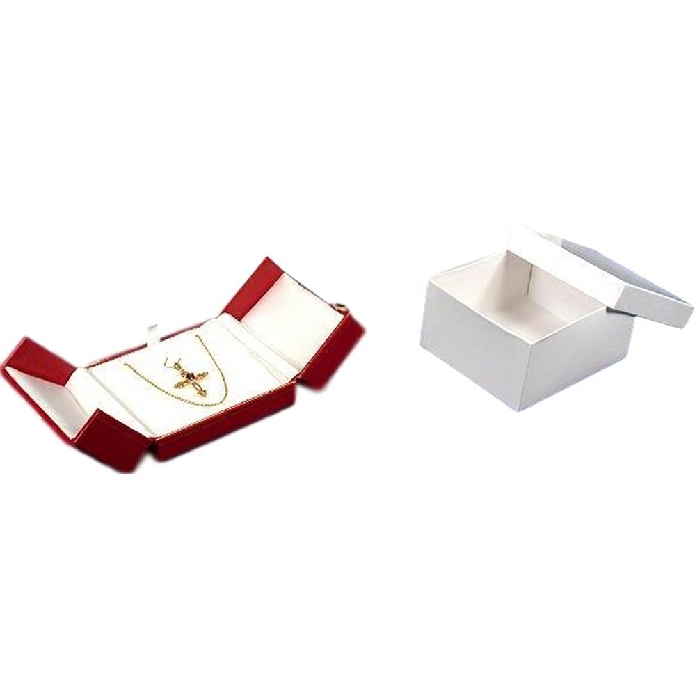 6 Pendant Necklace Boxes Red Leather Gift Case Display