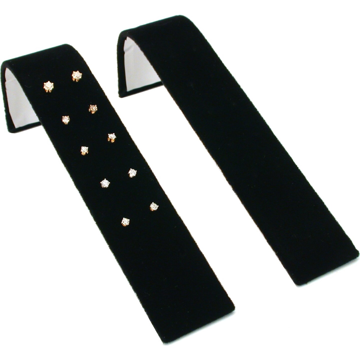 2 Black Velvet Earring Display Holds 5 Pair of Earrings