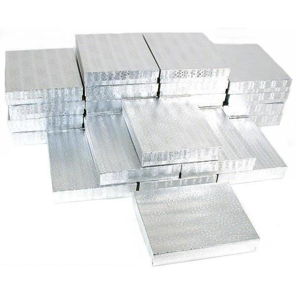 25 Silver Cotton Boxes Necklace Gift Jewelry Displays 6 1/8&#x22;
