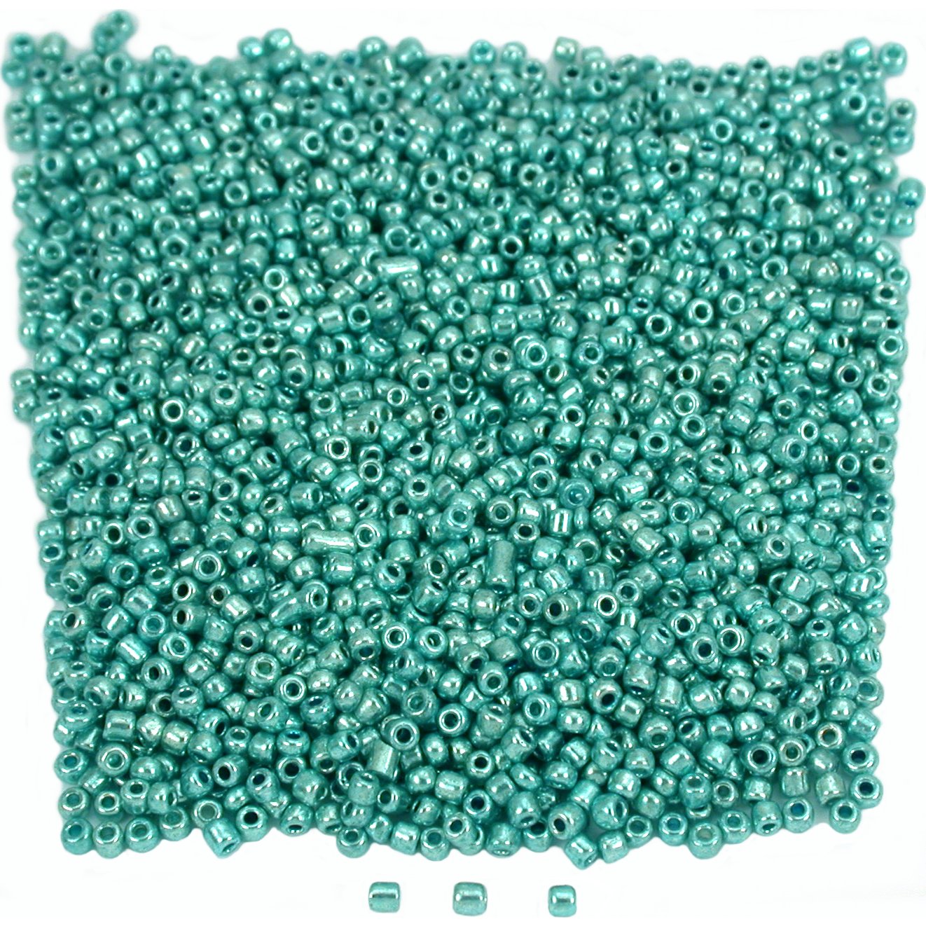 Seed Glass Beads Metallic Teal Blue 12/0 25 Grams