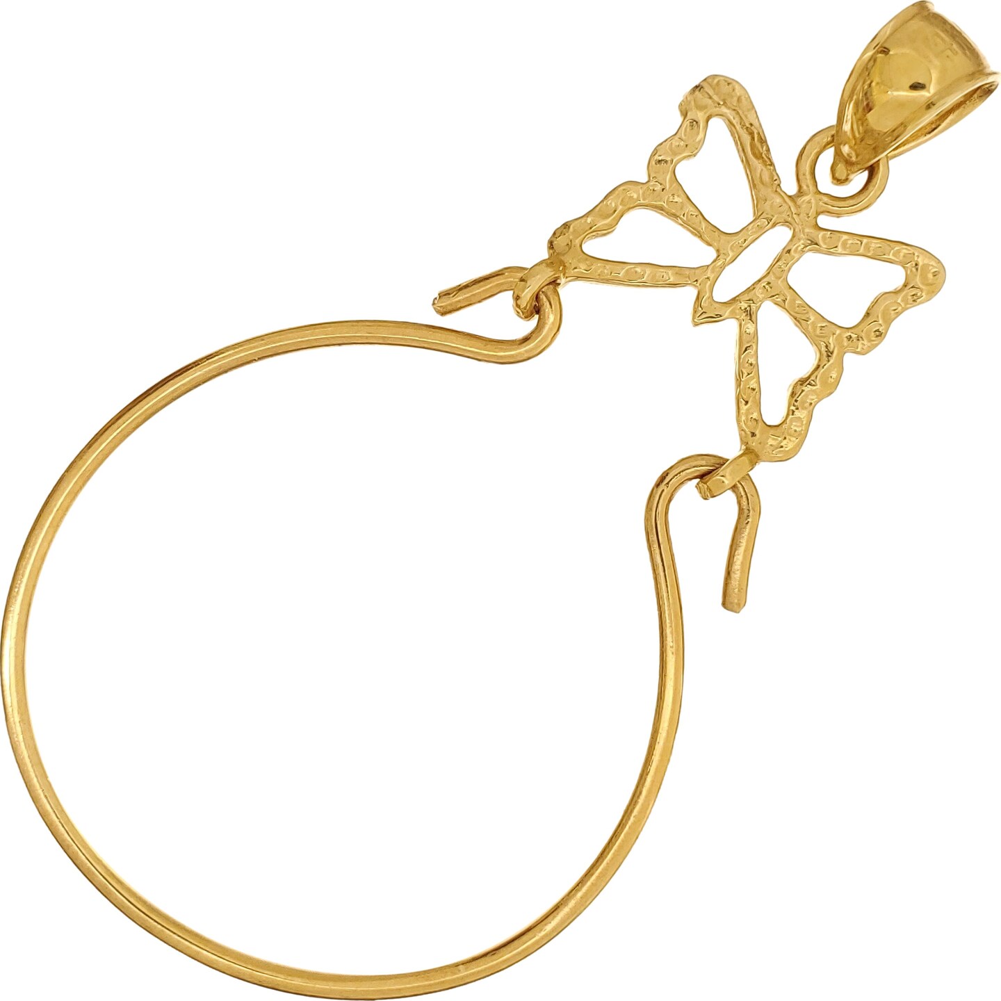 Butterfly Charm Holder 14k Gold 32mm