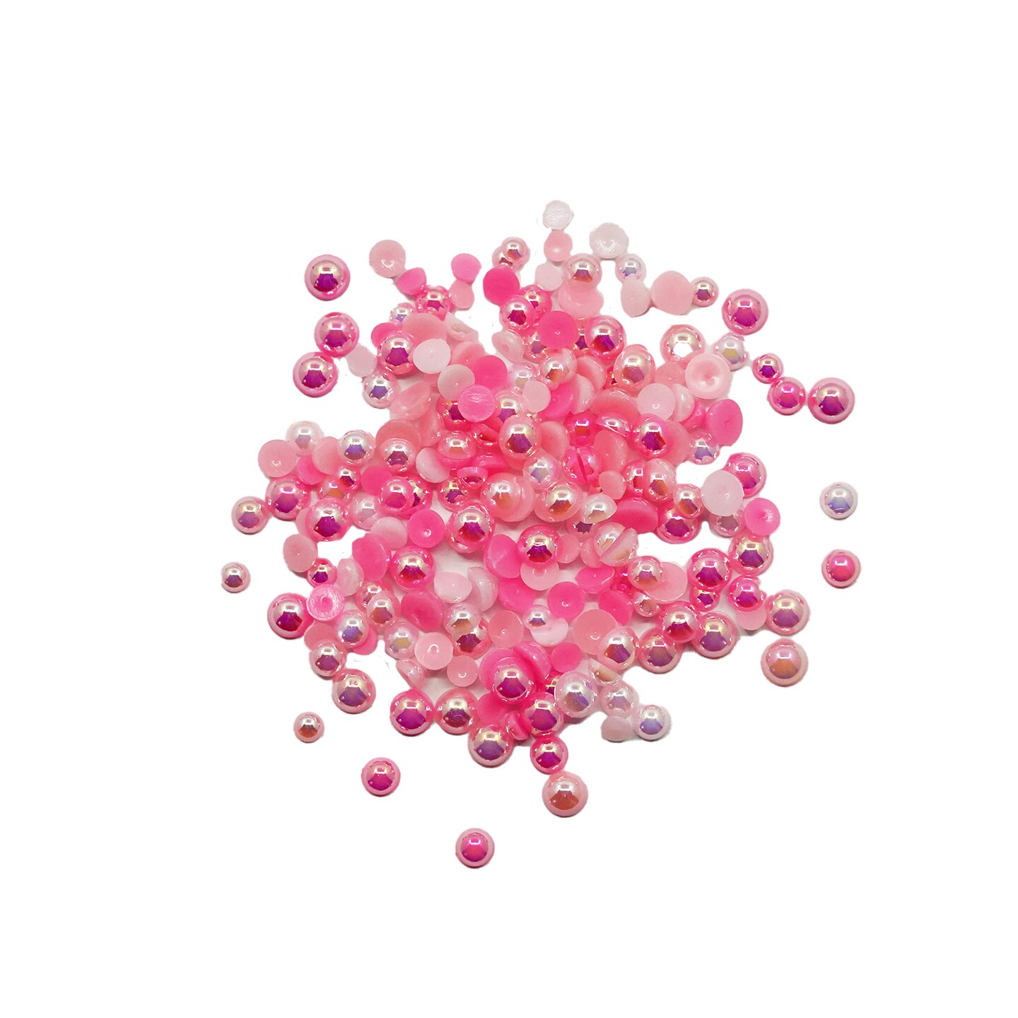 Buttons Galore Flat Back Half Pearls in AB Finish - Multiple Color Assortments - 36 Grams