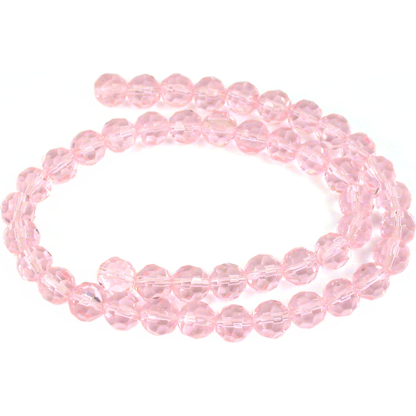 Pink Round Teardrop FP Chinese Crystal Beads 2 Strands