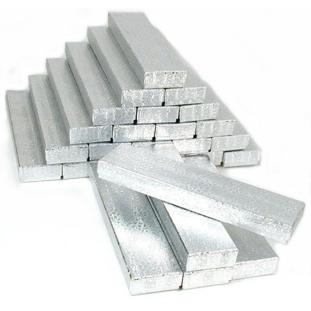 25 Silver Cotton Boxes Bracelet Watch Gift Box Display 8 1/8&#x22;