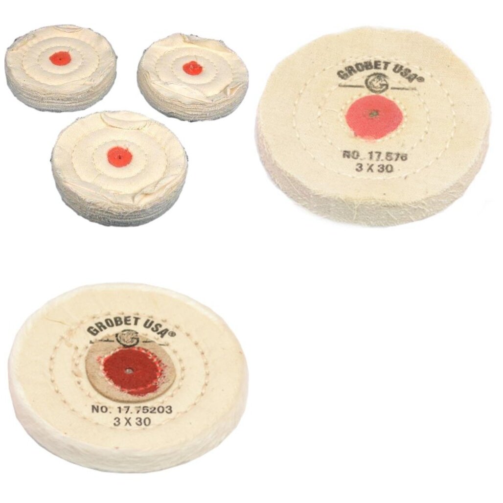 3 Cotton Buffing Wheels 30 Ply,Muslin Buff, 3" x 30 Ply,Muslin Buff