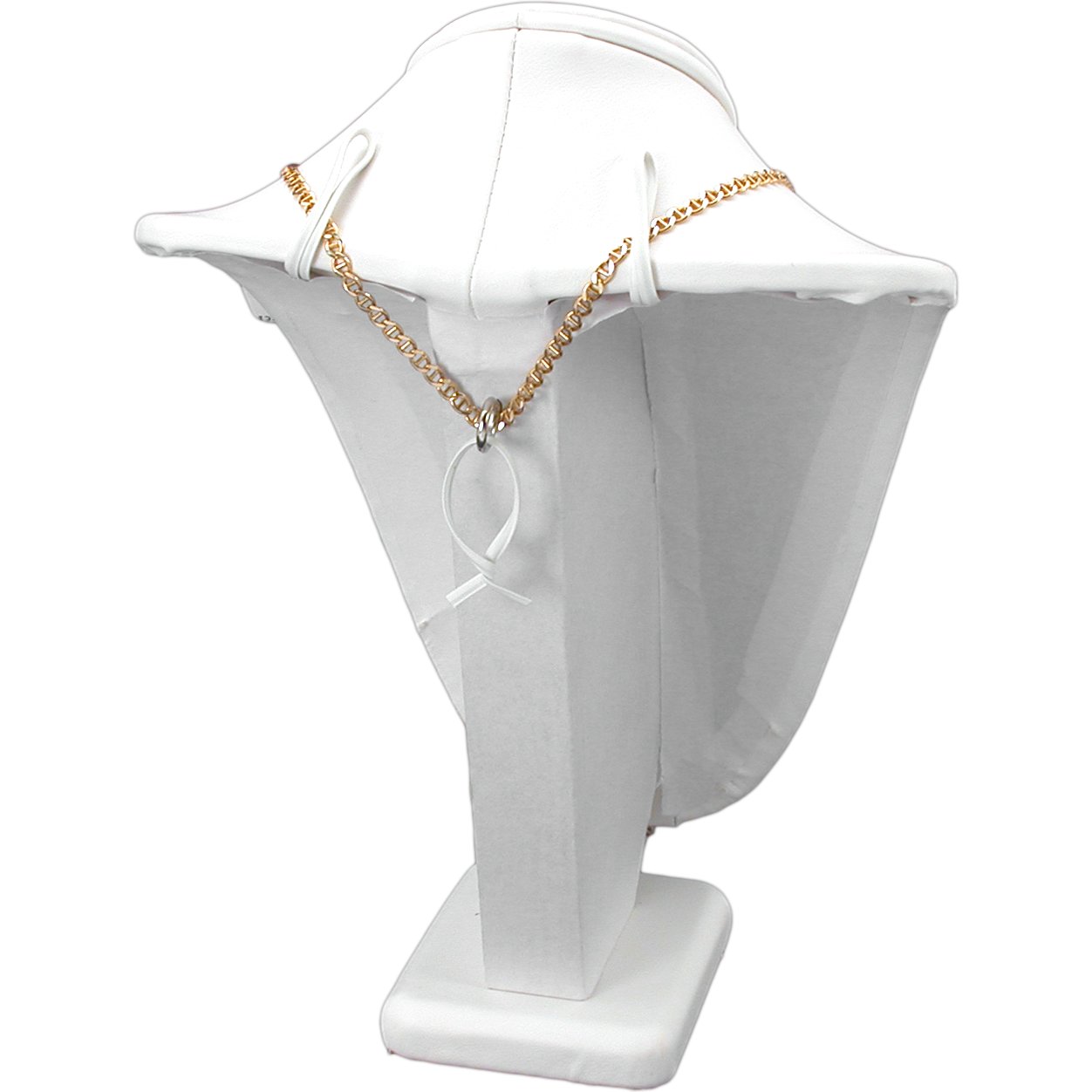 2 Piece Set Black White Jewelry Display Bust 7 1/2&#x22;H
