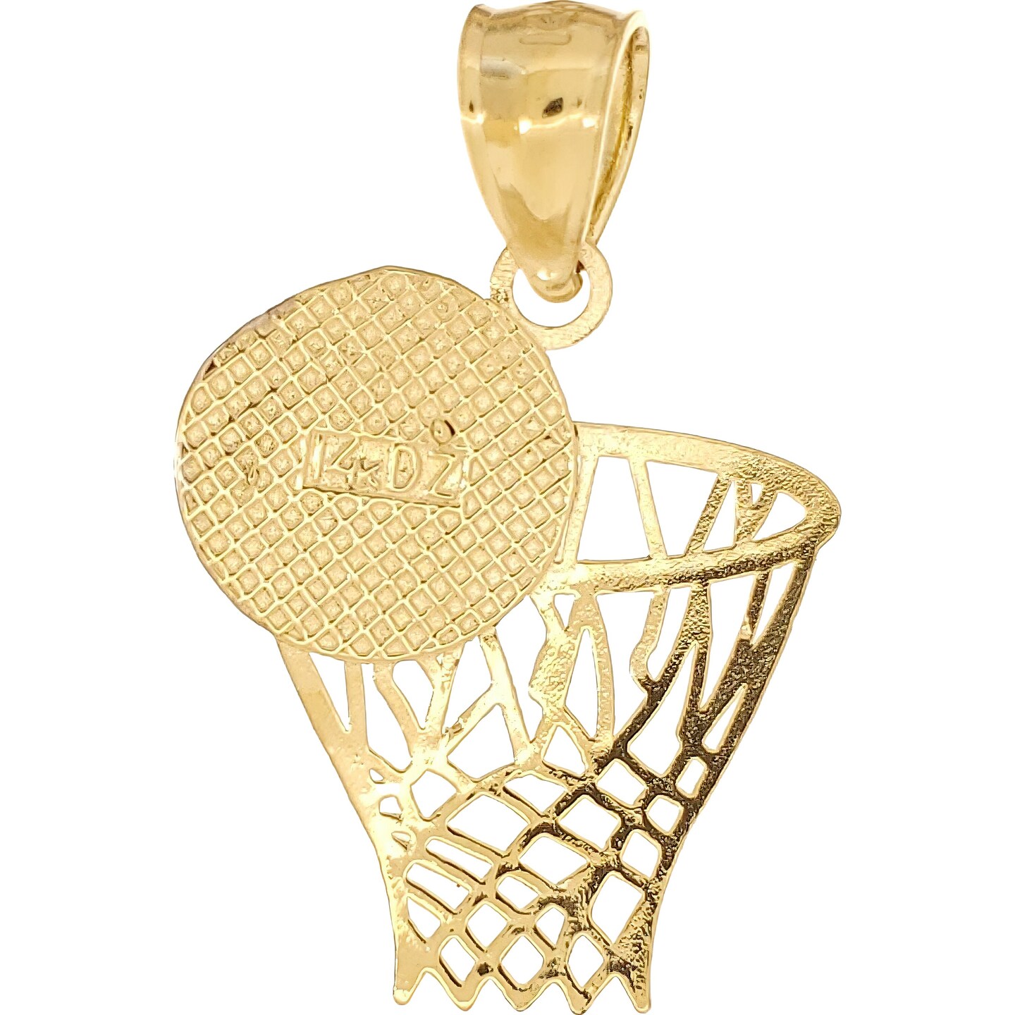 14K TT Gold Basketball Hoop Charm 18&#x22; Chain Jewelry