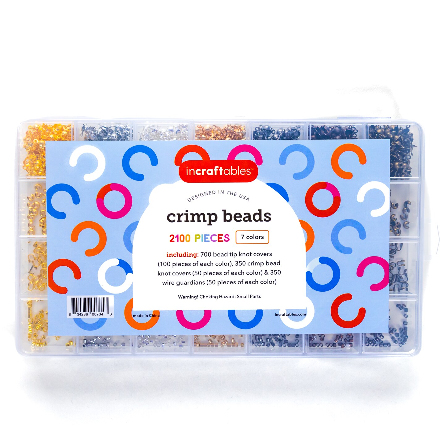 Incraftables Crimp Beads and Covers for Jewelry Making (2100 pcs