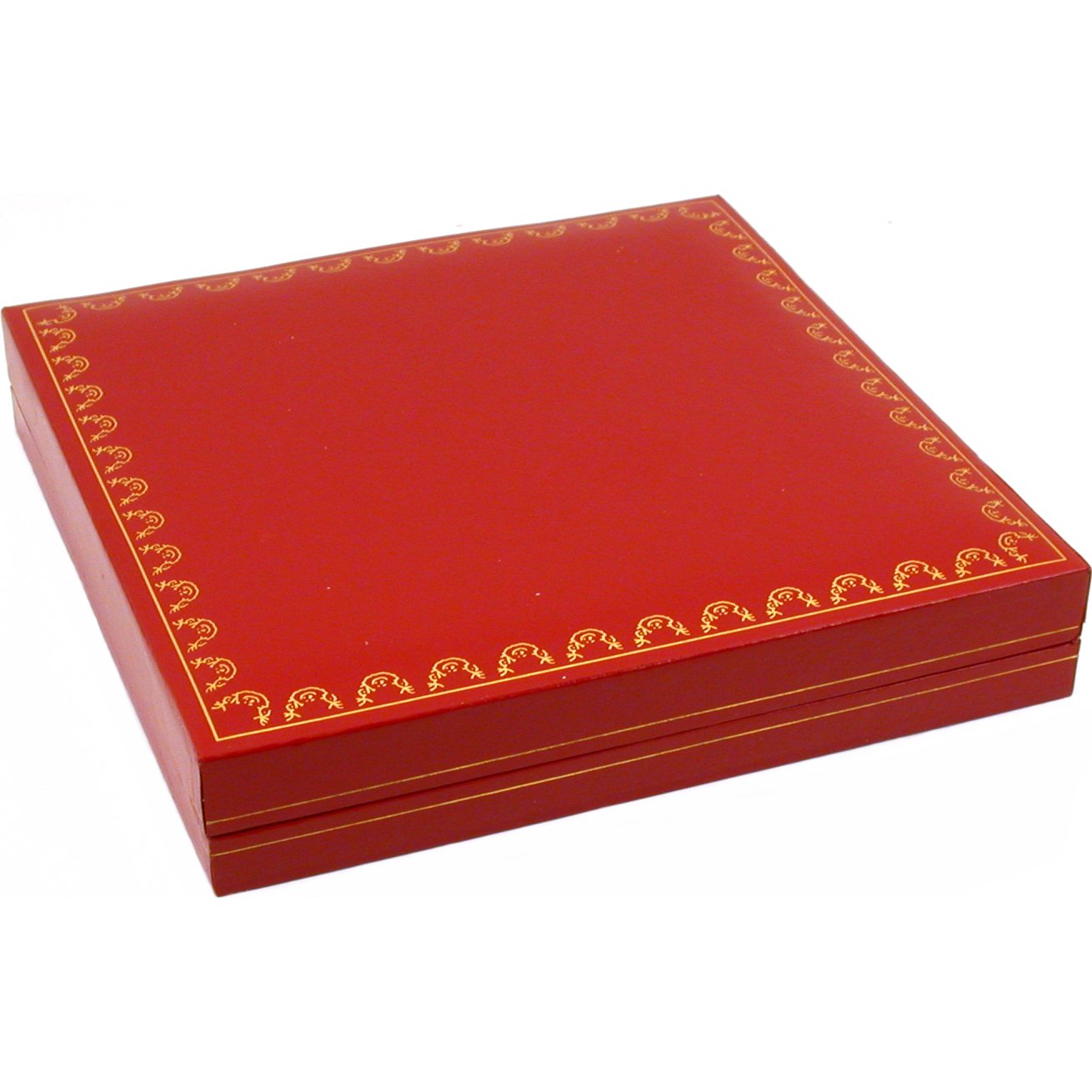 6 Red Leather Necklace Pendant Gift Box Jewelry Display