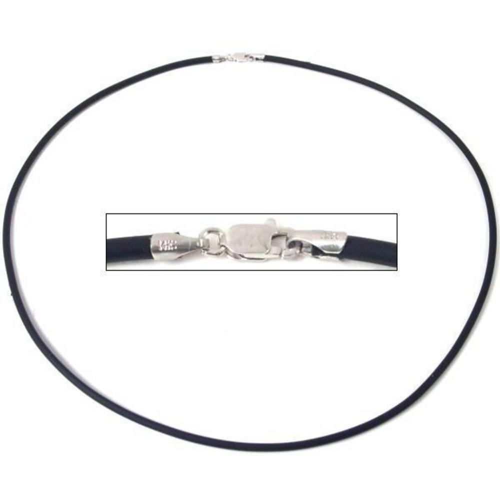 Rubber Cord Necklace Black 16&#x22;